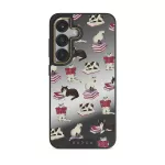 Curious Cat - Samsung Galaxy S25 Case, Elite Mirror Dark (Magnetic) / Gold