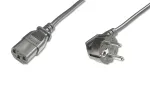 Digitus | Power Cord Cable | Power Cord, Schuko (CEE 7/7) 90&oslash; angled - C13 M/F, H05VV-F3G 0.75qmm | Black