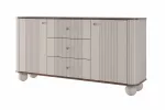 Chest Of Doors Vesper 160 Cm With 3 Drawers - Cashmere / Nut / Gold Handles / Ball Legs