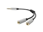 Audio cable PMP35 3.5mm/2x3.5mm black/silver