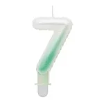 Candle topper Number 7 (7cm) White/Green Ombre