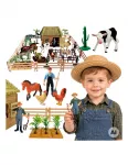 WOOPIE Large Farm with Animals 63 pcs. Farmers' Farm Figures Stable for Children