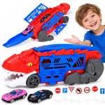 2-in-1 foldable DINOSAUR car and garage launcher + signs and springs ZA6616