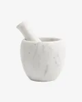 Grūstuvė su piestale, baltas marmuras