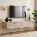 TV staliukas, &bdquo;Hanah Home&ldquo;, travertinas, 140 x 25 x 25