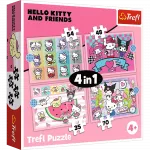 TREFL HELLO KITTY 4 dėlionių rinkinys