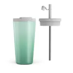 Minted - Travel Mug, 500 ml / Flap & Straw Set