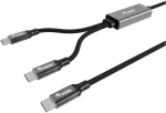 &bdquo;Equip USB-C 4.0&ndash;C Y-formos kabelis, PD 140 W, metalinis korpusas, 1,50 m, juodos spalvos&ldquo;