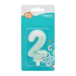 Candle topper Number 2 (7cm) White/Green Ombre