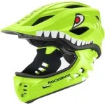 &bdquo;Rockbros TT-32004 Shark&ldquo; vaikų &scaron;almas su nuimamu apatiniu skydeliu, dydis M (54&ndash;58) &ndash; žalias