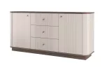 Chest Of Doors Vesper 160 Cm With 3 Drawers - Cashmere / Nut / Gold Handles