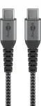 Goobay | USB-C to USB-C Textile Cable with Metal Plugs | 49302 | USB-C to USB-C USB-C male | USB-C male