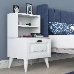Naktinis staliukas, Hanah Home, baltas, 45 x 74,4 x 40, cm