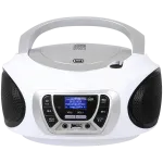 Stereo Portable DAB, CD player in MP3,CD,CD-R/RW format, Digital radio receiver, Wavebands: DAB / DAB+ / FM, FM with RDS function, 30 stations storable in FM, USB input with direct playback of MP3 files, Remote control included, White