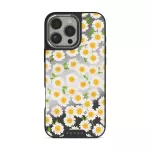 Pure Bliss - Daisy iPhone 16 Pro Case, Elite Mirror Dark (MagSafe) / Silver