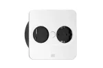 Bachmann TWIST 2 Metallic cover panel, square, silver matt lacquered, 1xUTE France socket black with increased contact protection 1xUSB A/C 22W Charger, supply cable 0.2m H05VV-F3G1.5mm2 black with GST18 plug black, packed in carton (946.015)