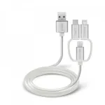 3 In 1 Charging Cable 1.2m By SBS White
