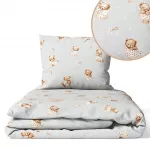 Cover set - 2 pcs - 135x100, 40x60 - BEAR in BLANKET - GREY