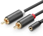 AV102 2x RCA cable (Cinch) jack 3.5mm 1m Black