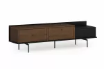 Tv Set With 4 Door And 1 Drawer Zenar - Elegant Nut / Black / Black Legs