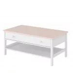 Kavos staliukas LUNA LN15BR, balta/rožinė