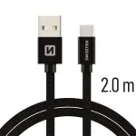 Swissten Textile Universal Quick Charge 3.1 USB-C Data and Charging Cable 2m