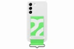 GS901TWE Silicone Cover with Strap for Samsung Galaxy S22, White (White)