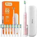 D2 Electric toothbrush x8 brushes / travel case / holder / cable Pink