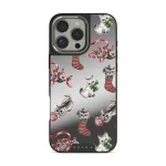 Merry Kitty - iPhone 16 Pro Case, Elite Mirror Dark (MagSafe) / Silver