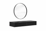 Wall Mounted Dressing Table Nicole - Black / Black Mat + Mirror Nicole 60 - Black