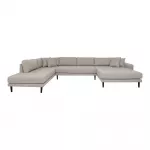 Mink&scaron;tas kampas Lido U-Sofa, 220 x 370 x 76 cm, Akmens