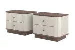 Set Of Night Stands Vesper - Cashmere / Nut / Gold Handles