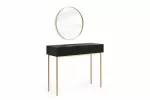 Dressing Table Nicole - Black Mat / Golden Legs + Mirror Nicole 60 - Gold