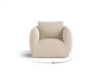Boucle Armchair, "Nimes", 1 Seat, 95.5x87x80 Made in Europe