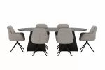 Bootcut Oval Dining Table Black + Manchi Chair 2-pack Black/Brown _6