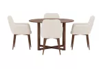 Durango Round Table &Oslash;120x75 Walnut 3D + Tomorrow Chair 2-pack Mocca/Beige _4