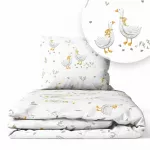 Cover set - 2 pcs - 135x100, 40x60 - GEESE with GREEN LEAF