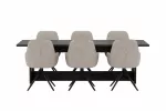 Milly Dining Table 100x235 Black + Manchi Chair 2-pack Black/Brown _6