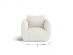 Boucle Armchair, "Nimes", 1 Seat, 95.5x87x80 Made in Europe