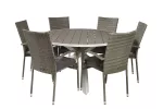 Parma Table &oslash; 140 - balta/pilka - Anna kėdė - pilka 6