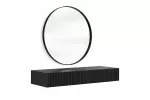 Wall Mounted Dressing Table Nicole - Black / Black Mat + Mirror Nicole 80 - Black
