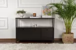Konsolė, &bdquo;Hanah Home&ldquo;, juodos medienos, juoda, 20 x 77 x 30
