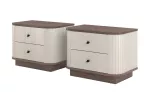 Set Of Night Stands Vesper - Cashmere / Nut / Black Handles