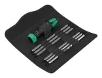 Wera Kraftform Kompakt Vario RA, bit set black/green, 7-piece, with ra