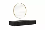 Wall Mounted Dressing Table Nicole - Black / Black Mat + Mirror Nicole 60 - Gold