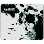 full print white and black design, bottom is black rubber with embossed LORGAR logo with double side edge stitching