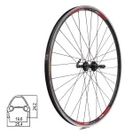 Galinis ratas Sunstart 28" // V-Brake stabdžiams, 32H, užsukamas žvaigždžių blokas, QR, dvigubas, aliuminis
