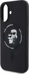 "Liquid Silicone Karl and Choupette MagSafe iPhone 16" Black