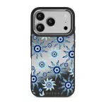 Blue Gaze - iPhone 17 Pro Case, Elite Mirror Dark (MagSafe) / Silver