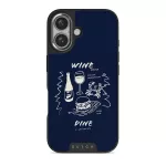 Wine & Dine - iPhone 16 Plus Case, Elite Dark (MagSafe) / Silver